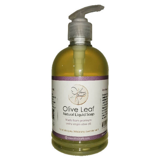 OLIVE LEAF Handmade Liquid Soap Extra Virgin Olive Oil Lavender Essential Oil 500ml