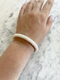 Roudainasart Handmade Beaded Rope Bracelet White Pearl
