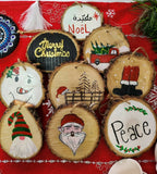 ArtVibes Hand Painted Christmas Wood Ornament (per piece)