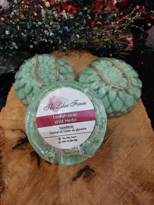 The Lilac Foam's Handmade Loofah soap