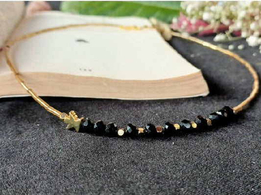 Handmade by Faten Gold Crystal Necklace