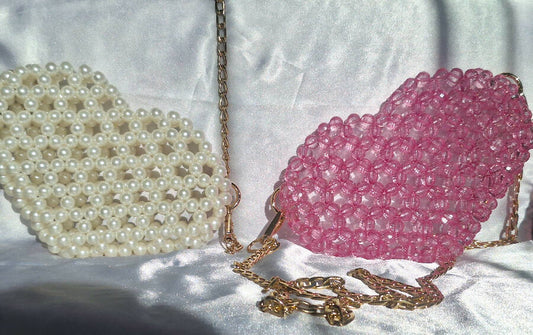 Lulua Stitches Handmade Heart Shaped Beaded Bag