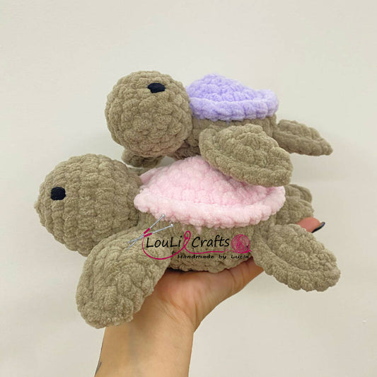 Loulicrafts Kids Handmade Crochet Turtle Toy 10 cm