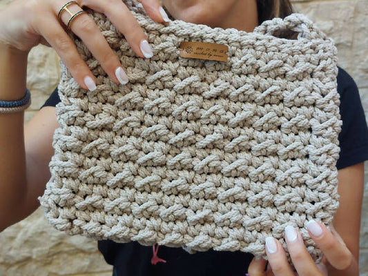 Crochet by Mona Handmade Flower Crochet Handbag Dimensions 26x21cm