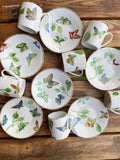 ArtVibes Hand Painted Butterfly Coffee Cups Set ( 6 Cups)