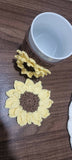 Handmade by rf Sunflower Mug Cover and Coaster