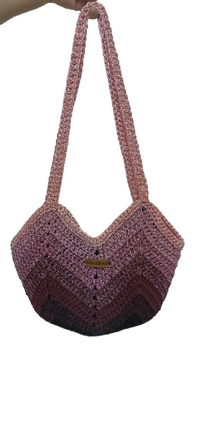 Fashion Stitch Women's Purple Shoulder Crochet Bag For Ladies