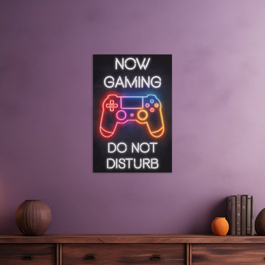inspire.inc Now Gaming Do Not Disturb Neon Metal Poster - 20x30cm/30x40cm/30x60cm