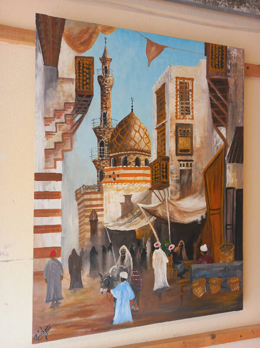 Mohammad Houmani Art Lebanese Handmade Oriental Painting 110 x 70 cm