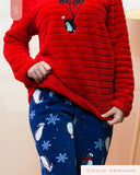 EVE.CLOSET Ladies' Red Penguin Pajama