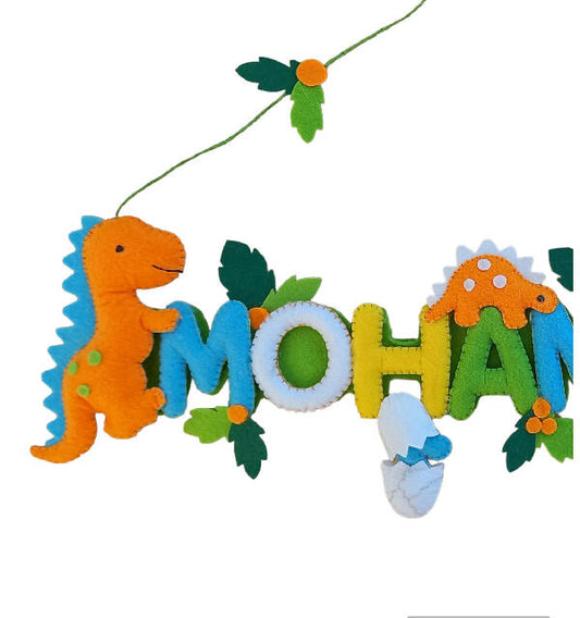 Crenay Handmade Dinosaur Name Wall Hanger 30cm x 15cm