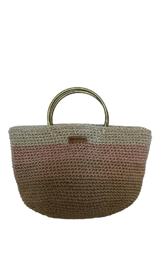 Fashion Stitch Women's Rose Basket Crochet Hand Bag For Ladies