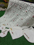 Hj Handmade Six Pieces Baby Hospital Cotton Set And knitted Blanket