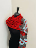Roudainas Art Crochet Shawl Red
