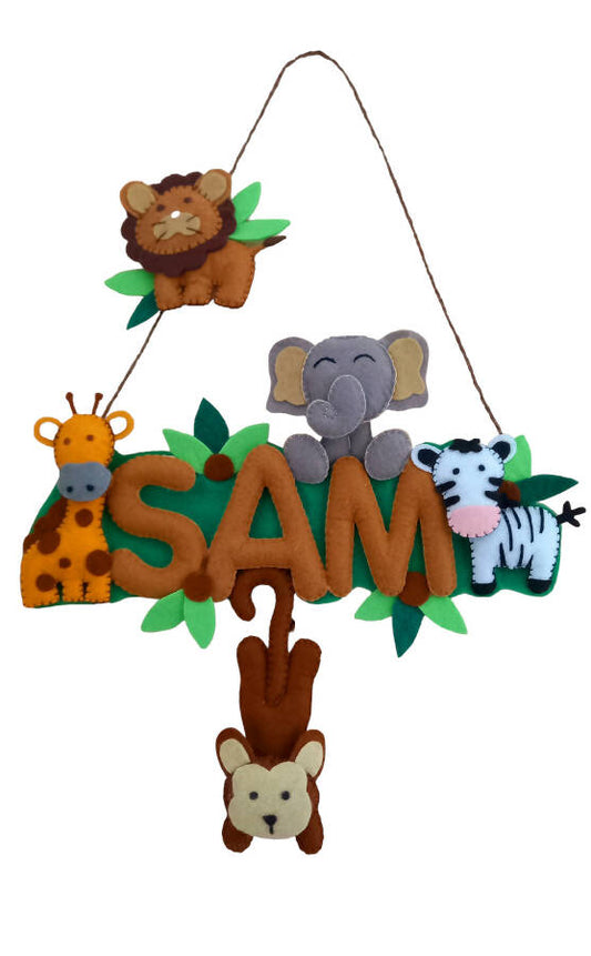 Crenay Handmade Safari Wall Name Hanger 30cm x 20cm