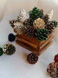 Craft Line Handmade Wooden Box of Pine Cones height 23cm, width 19cm