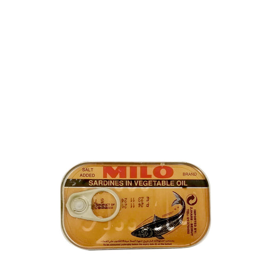 Milo Sardines In Vegetable Oil 125 g ميلو سردين مطبوخ بالزيت النباتي