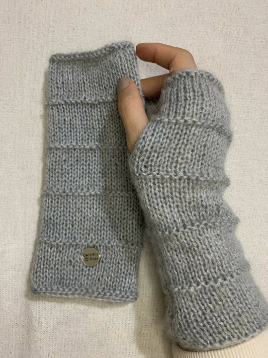 Dania's Knits Angora Wool Handmade Fingerless Gloves