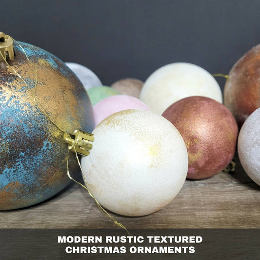 Karoun's Modern Rustic Textured Christmas Ornaments
