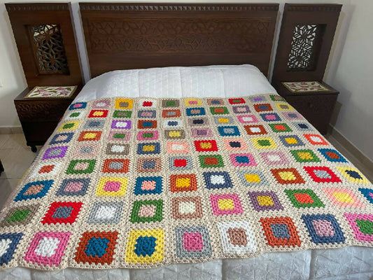 Halartizian Handmade Crochet Single Bed Cover