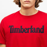 Men’s Short Sleeve T-Shirt Timberland Kennebec Linear Red