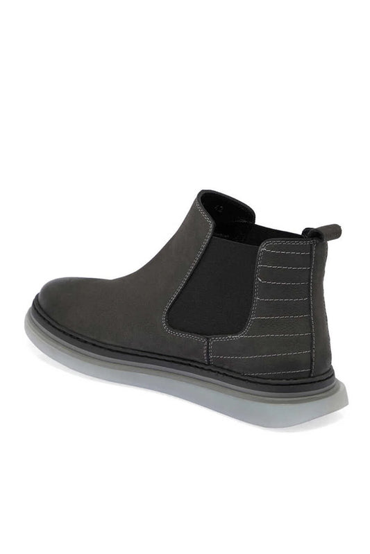 Tergan Men's Grey Nubuck Leather Casual Boots