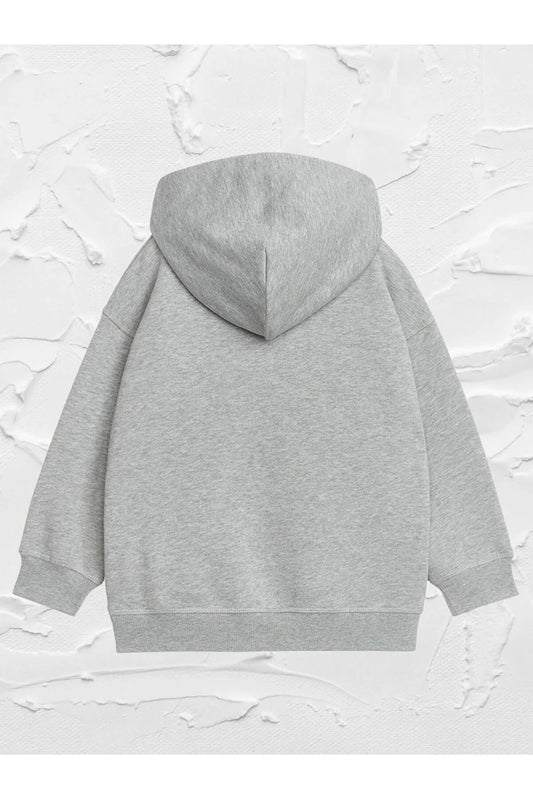 Vask Boy's Grey Hooded Naruto Print Sweatshirt