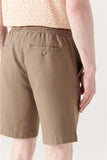 Avva Men's Khaki Cotton Shorts