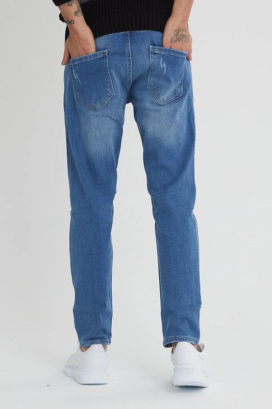 Tarz Cool Men's Blue Denim Slim Fit Pants