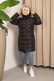 Imajbutik Womem's Brown Hooded Puffer Coat