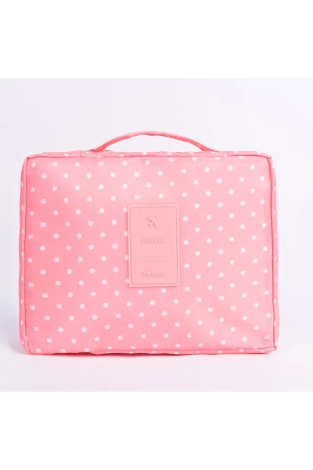 Batekso Women's Pink Polka Dot Pattern Makeup Bag