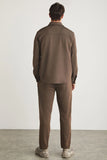Grimelange Men's Brown Jones Special Piqué Look Thick Fabric Jacket