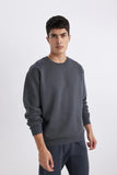 Defacto Men's Anthracite Oversize Fit Sweatshirt