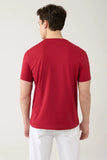 Avva Men's Red 100% Cotton Breathable Crew Neck Standard Fit Regular Cut T-shirt