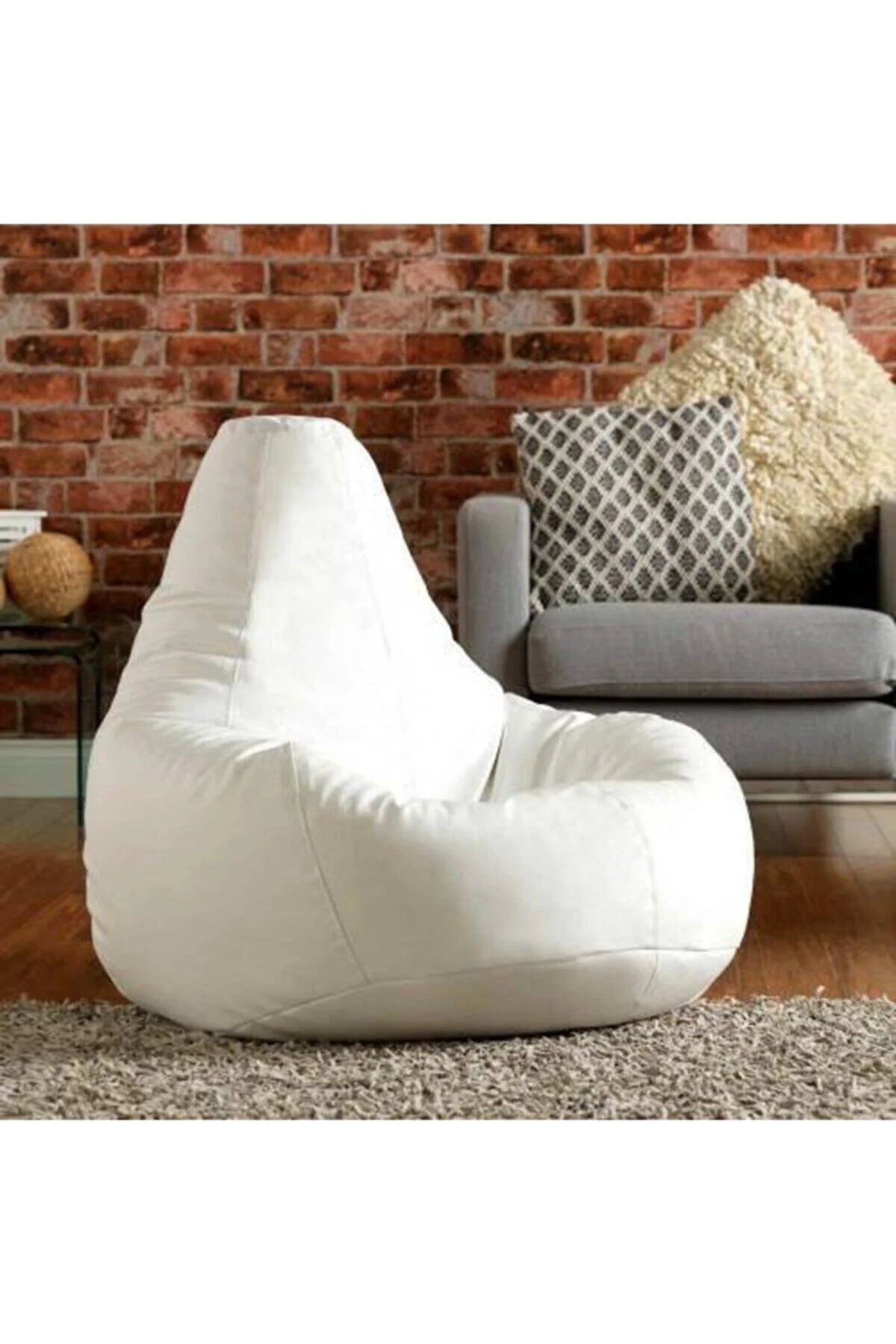 Pufumo Garden White Sofa Leather Bean Bag