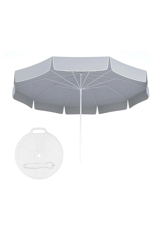 Mashotrend Garden Gray 2 Meters Single Color Polyester Fabric Umbrella