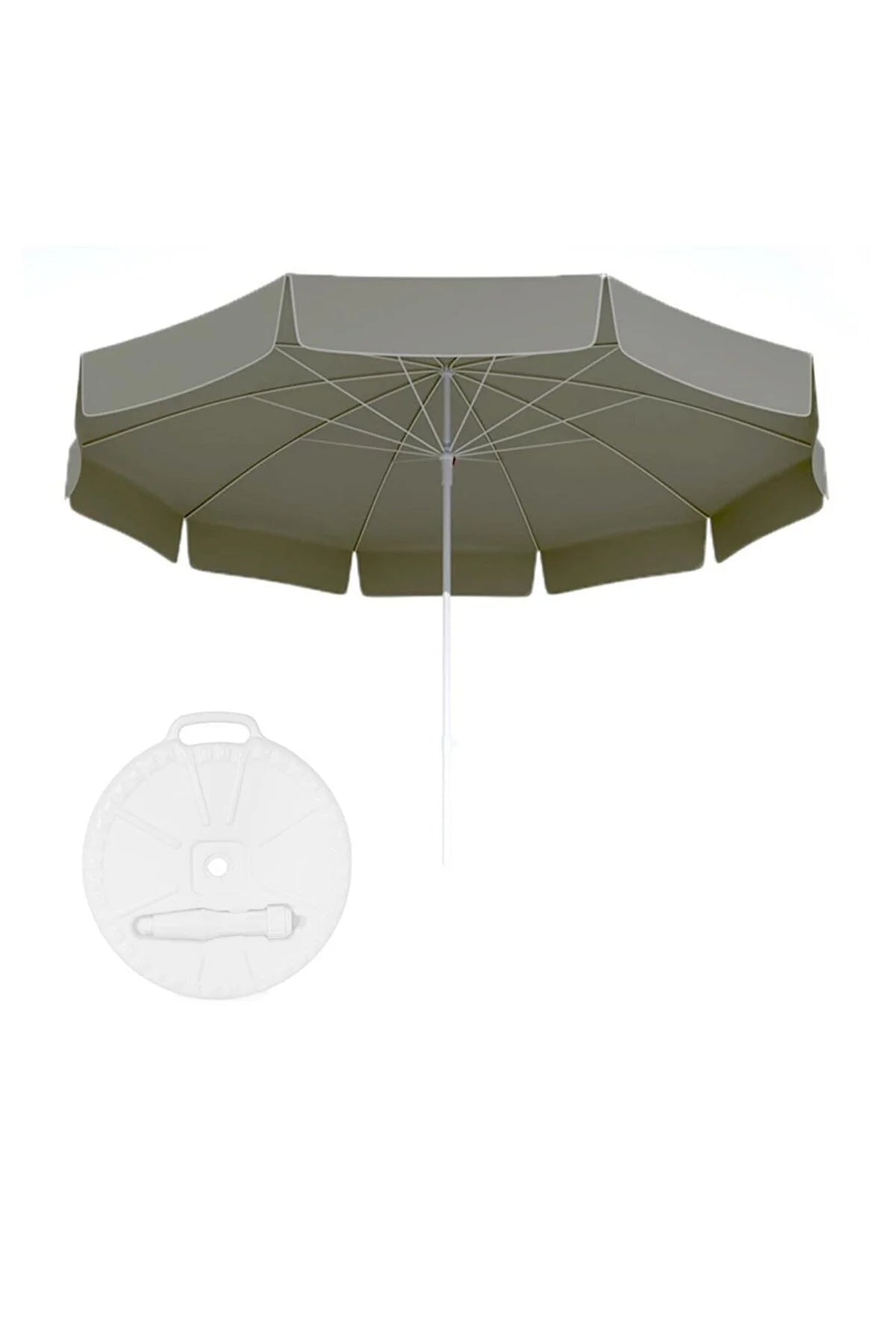 Mashotrend Garden Dark Gray 2 Meters Single Color Polyester Fabric Umbrella