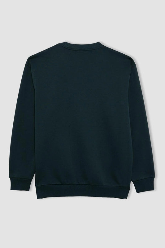 Defacto Men's Green Oversize Fit Sweatshirt