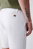 Avva Men's White Dobby Chino Canvas Shorts