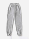 SHEIN EZwear Spring Solid Elastic Waist Sweatpants