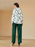 Modely Women's Print Shirt And Trousers Sets