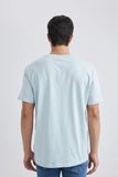 Defacto Men's Blue New Regular Fit 100% Cotton T-Shirt