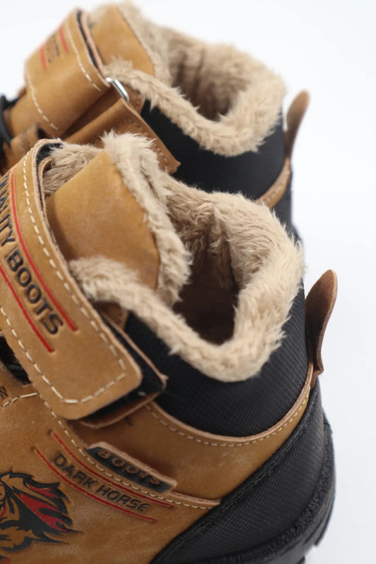 Nazenintasarımlar Boy's Brown Woolen Cold Resistant Winter Daily Boots