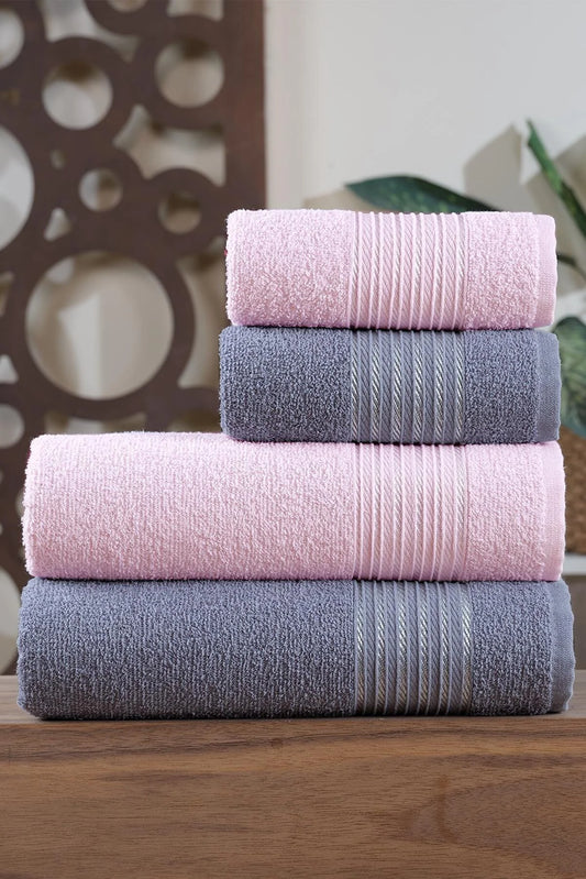 Zeynep Textile Bathroom Set 4-Piece Towel