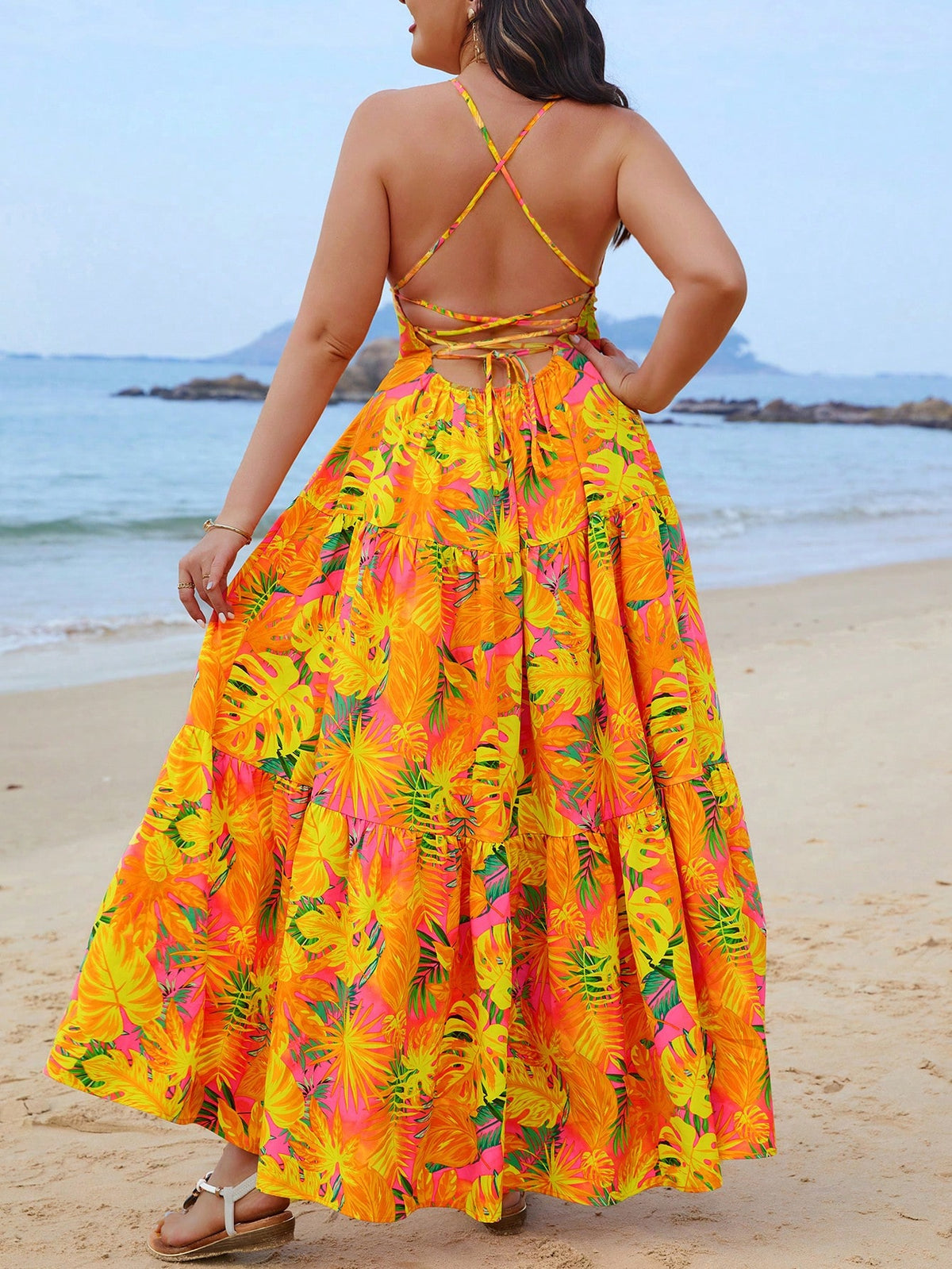 shein ladies beach dresses SHEIN VCAY Women Summer Beach Long Dresses