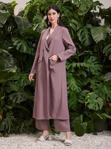 Mulvari Women's Classic Long Jacket And Trousers Sets