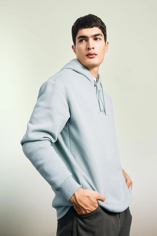 Defacto Men's Light Blue Relax Fit Hooded Sweatshirt