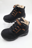 Nazenintasarımlar Boy's Black Orange Woolen Cold Resistant Winter Daily Boots