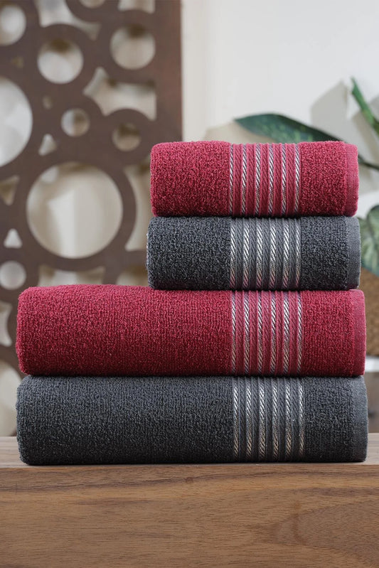 Zeynep Textile Bathroom Set 4-Piece Towel