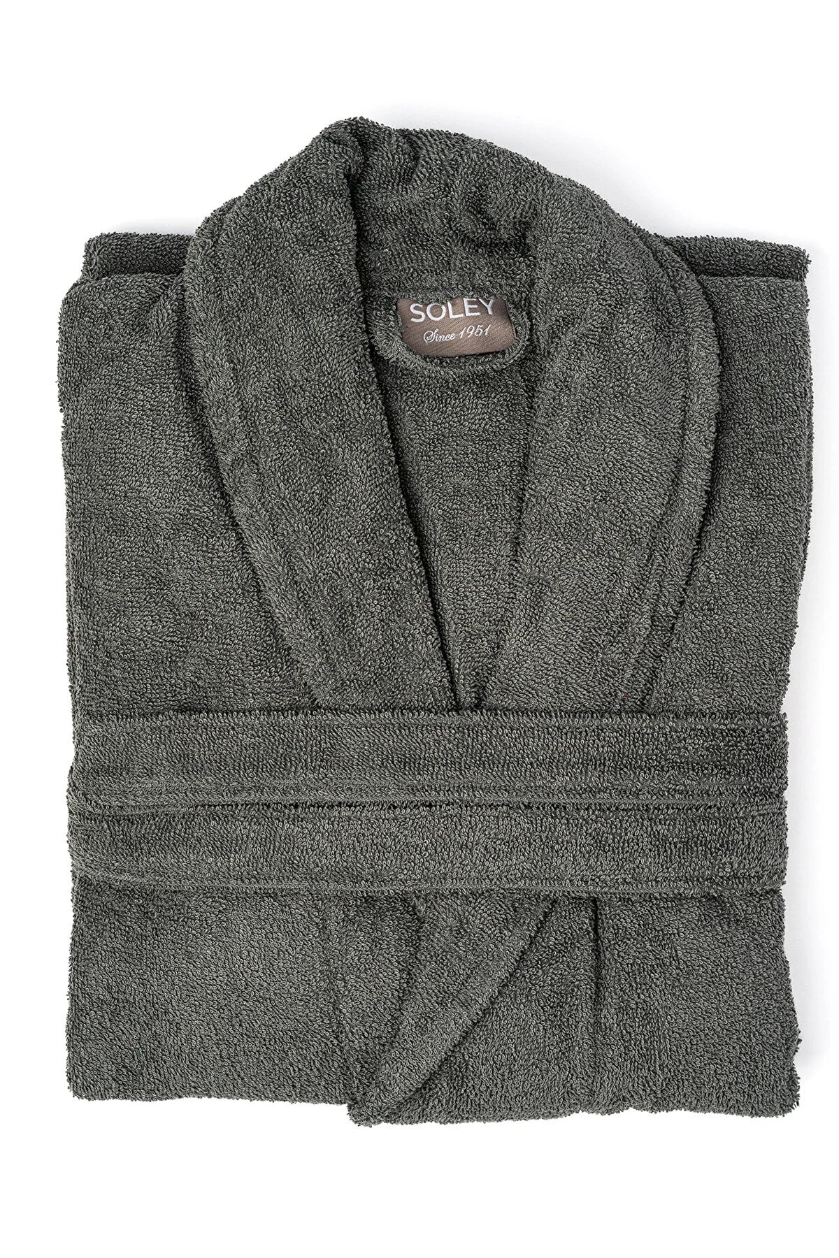 Soley Women's Gray Minerva 100% Cotton Bathrobe